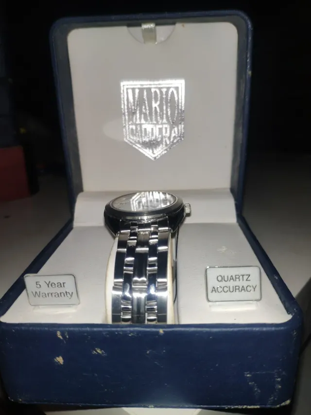 Reloj Mario Carrera Caja Azul Plata