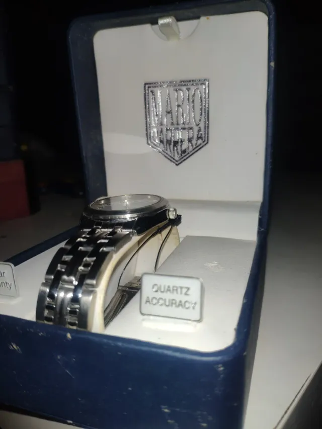 Reloj Mario Carrera Caja Azul Plata