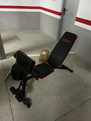 Barra Z, pesas y banco