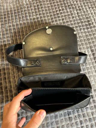 Borsa nera Diesel con logo grande