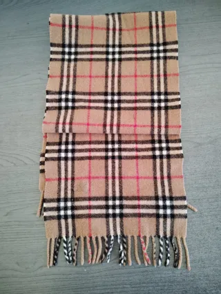 Bufanda Burberry Clásica Tartán Beige y Rosa