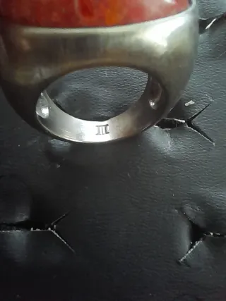 Anel Dyrberg Kern Vintage Pedra Vermelha