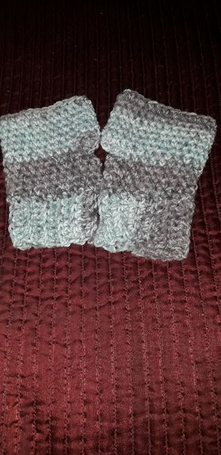 Guanti senza dita fatti a mano lana melange