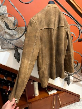 Giacca vera pelle scamosciata country vintage