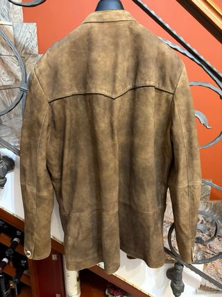 Giacca vera pelle scamosciata country vintage