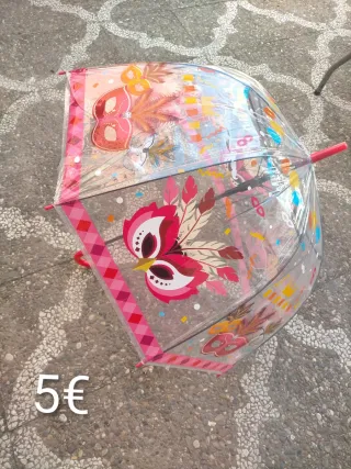 Paraguas transparente con diseño de carnaval