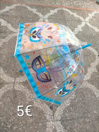 Paraguas transparente con diseño de carnaval