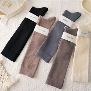 5 pares Calcetines lana larga para mujer