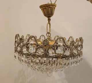 Lámpara de lágrimas de cristal y metal