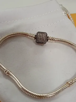 Pulsera plata cierre brillantitos