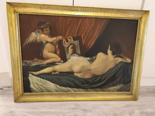 Cuadro La Venus del Espejo pintado a mano