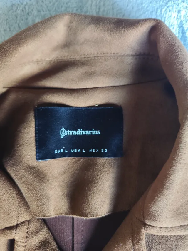 Chaqueta Biker Stradivarius Marrón Talla L