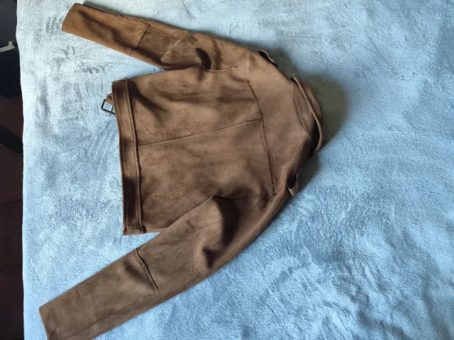 Chaqueta Biker Stradivarius Marrón Talla L