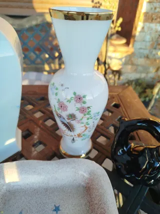 Figuras decorativas cenicero gato cisne  y jarron