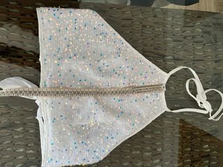 crop Top lentejuelas blanco fiesta