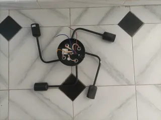 Lámpara de techo forja negra