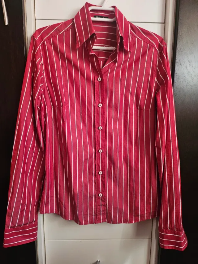 Camisa Massimo Dutti Rayas Rojas y Blancas