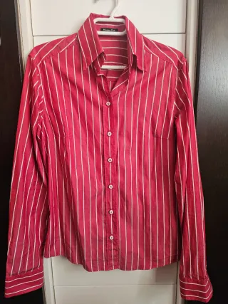 Camisa Massimo Dutti Rayas Rojas y Blancas