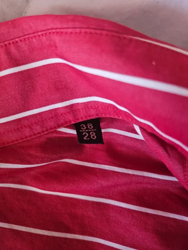 Camisa Massimo Dutti Rayas Rojas y Blancas