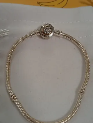 Pulsera Pandora Cierre Brillante Plata