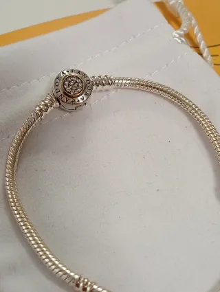 Pulsera Pandora Cierre Brillante Plata