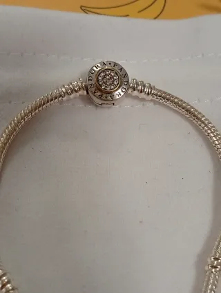 Pulsera Pandora Cierre Brillante Plata