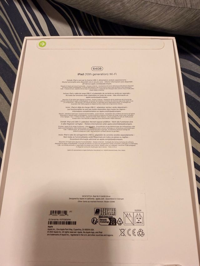 iPad 10ª gen 64GB Silver Nuovo