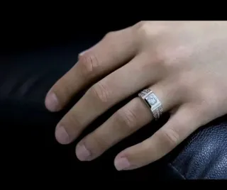 Anillo Plata S925 Zafiro Azul y Diamantes