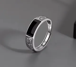 Anillo Plata S925 Zafiro Azul y Diamantes