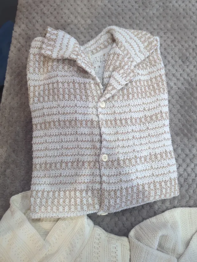 3 Camisetas Verano Hombre Beige/Blanco