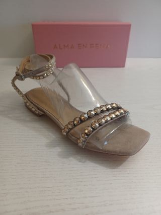 Sandalias Alma en Pena Talla 38 Beige/Oro