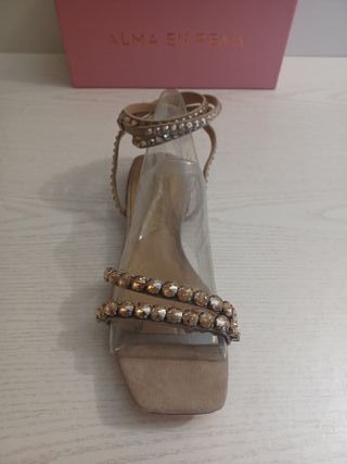 Sandalias Alma en Pena Talla 38 Beige/Oro