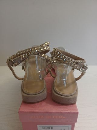 Sandalias Alma en Pena Talla 38 Beige/Oro