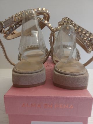 Sandalias Alma en Pena Talla 38 Beige/Oro