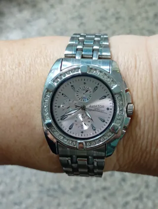 Orologio Aviator donna cinturino silver