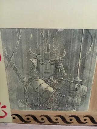 Azulejo decorativo guerrero oriental