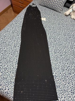 Vestido fiesta Zara negro con brillos