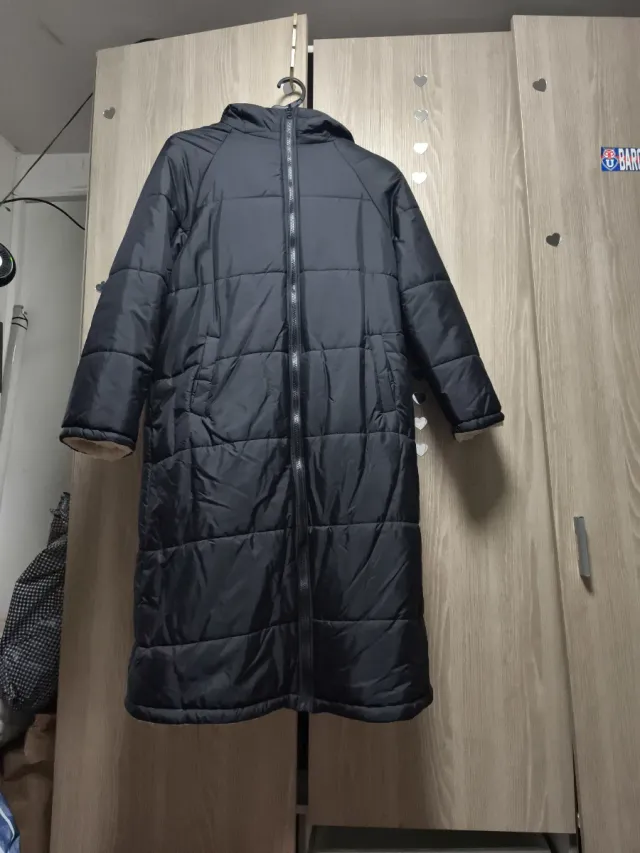 Giubbotto lungo invernale nero da donna