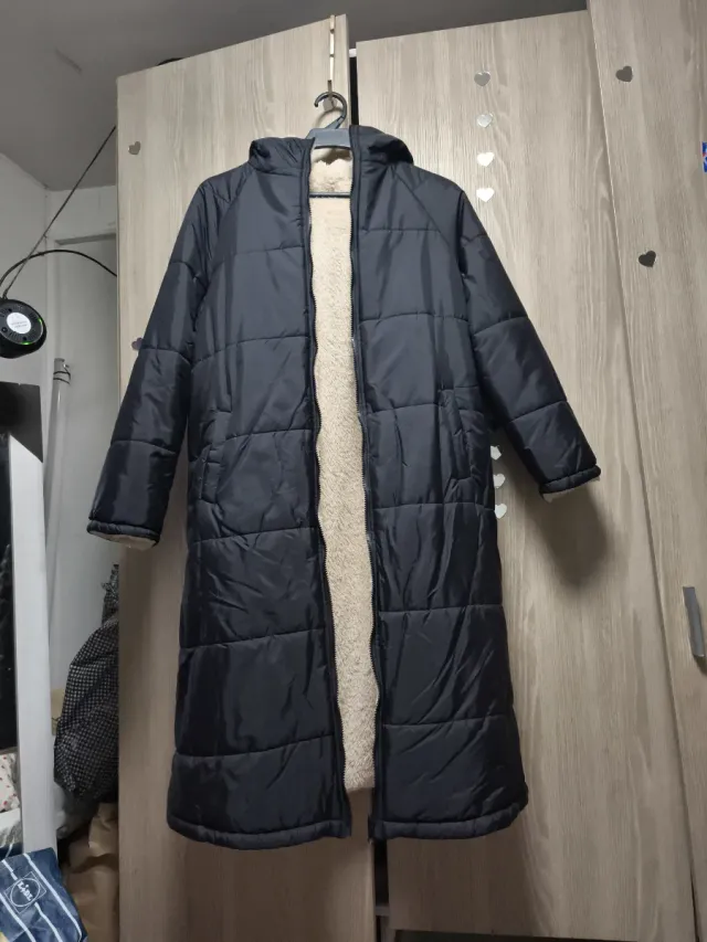 Giubbotto lungo invernale nero da donna