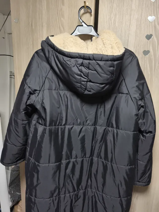 Giubbotto lungo invernale nero da donna