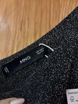 Vestido Mango fiesta negro brillos