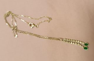 Collar oro 18k diamantes y esmeraldas