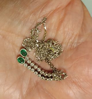 Collar oro 18k diamantes y esmeraldas