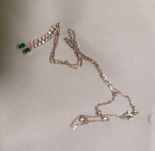 Collar oro 18k diamantes y esmeraldas