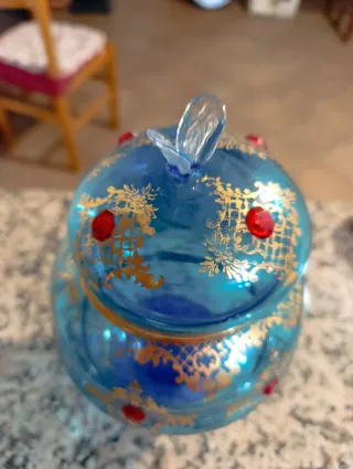 PROMO Natale  Vaso Vetro Murano Decorativo Blu