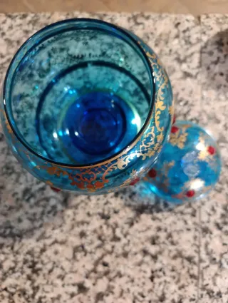 PROMO Natale  Vaso Vetro Murano Decorativo Blu