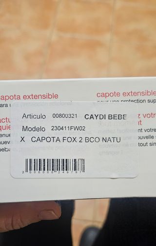 Capota Bugaboo Fox2/Camaleón Blanco Natural