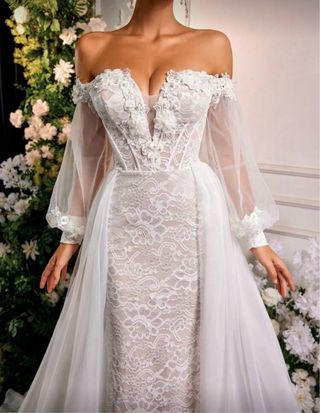 Vestido de Novia Blanco Lujoso