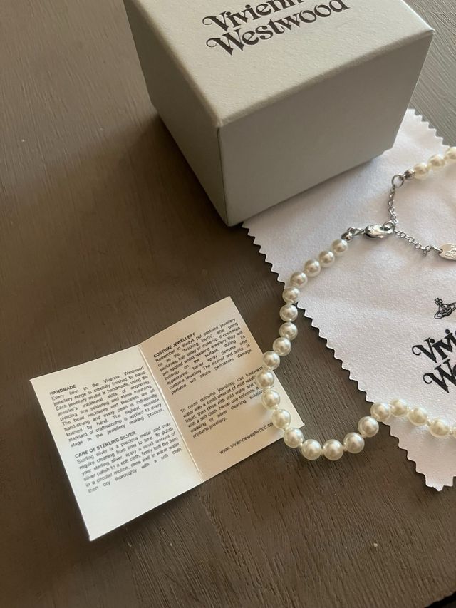 Collar perlas Vivienne Westwood plateado
