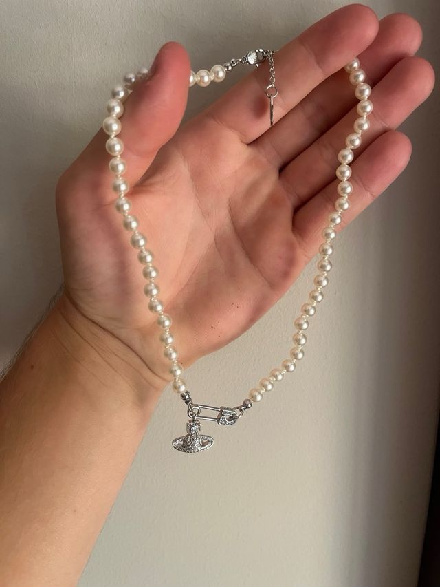 Collar perlas Vivienne Westwood plateado